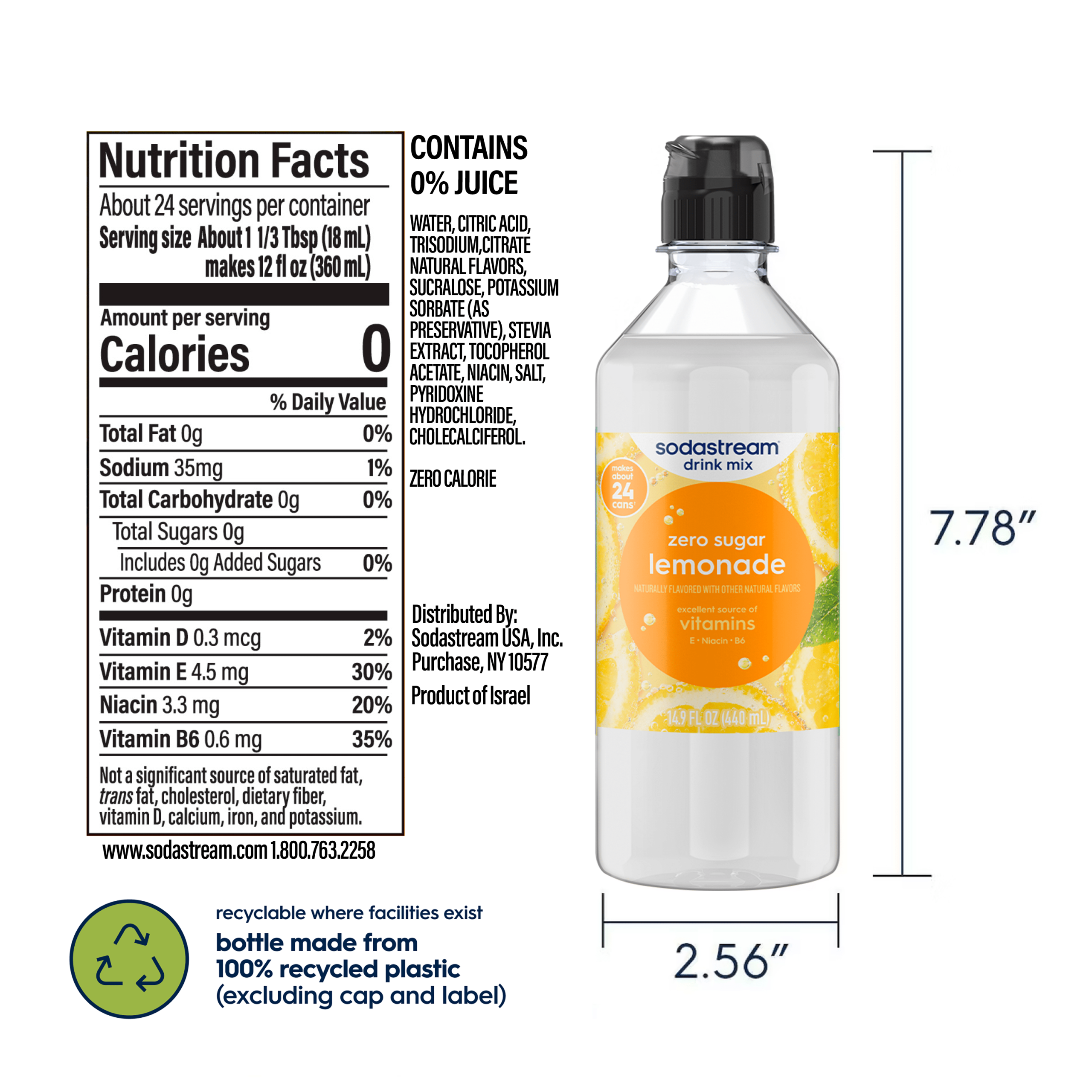 Sodastream Classics? Lemonade Zero Sugar Drink Mix 440ml - Image 6