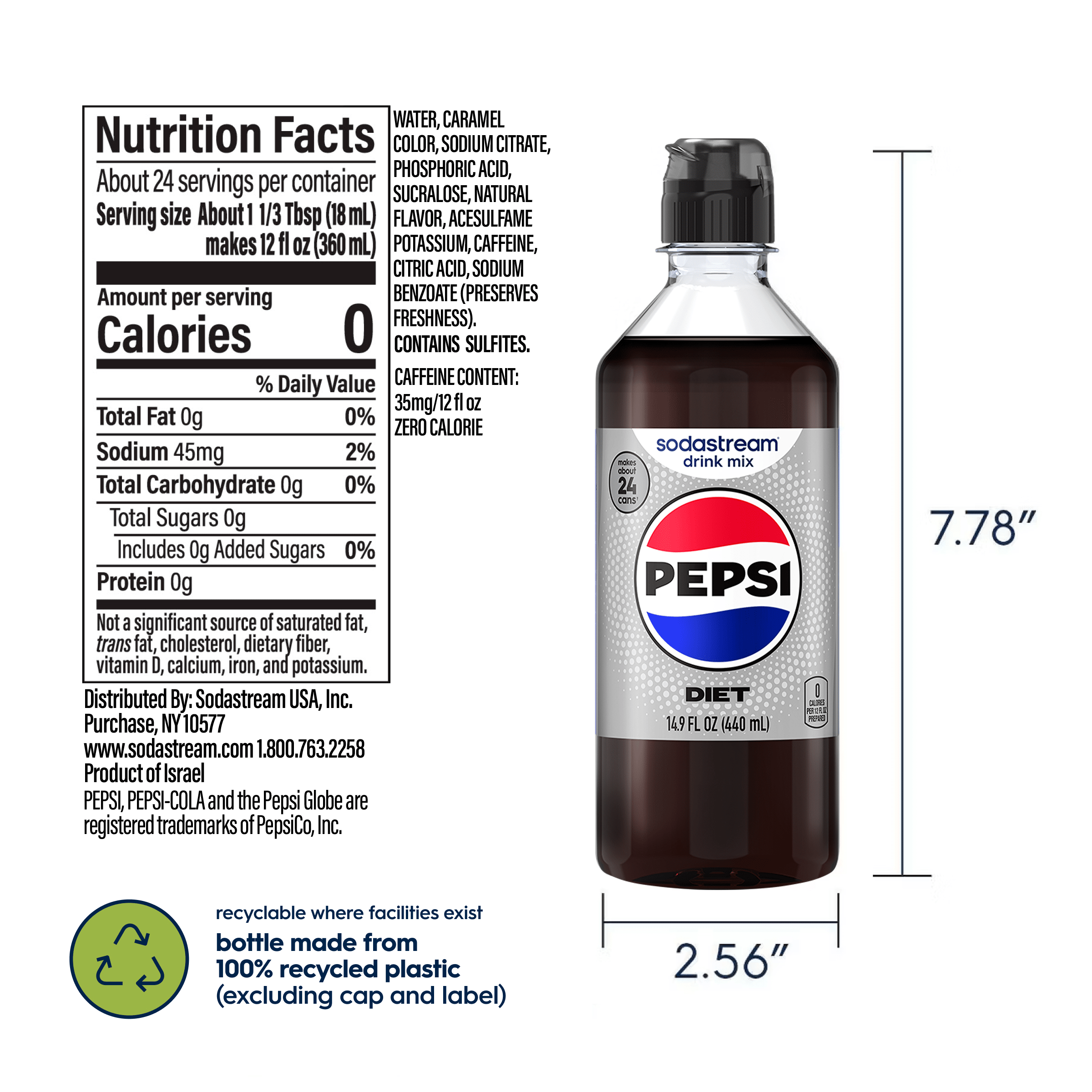 Sodastream Diet Pepsi Drink Mix 440ml - Image 6