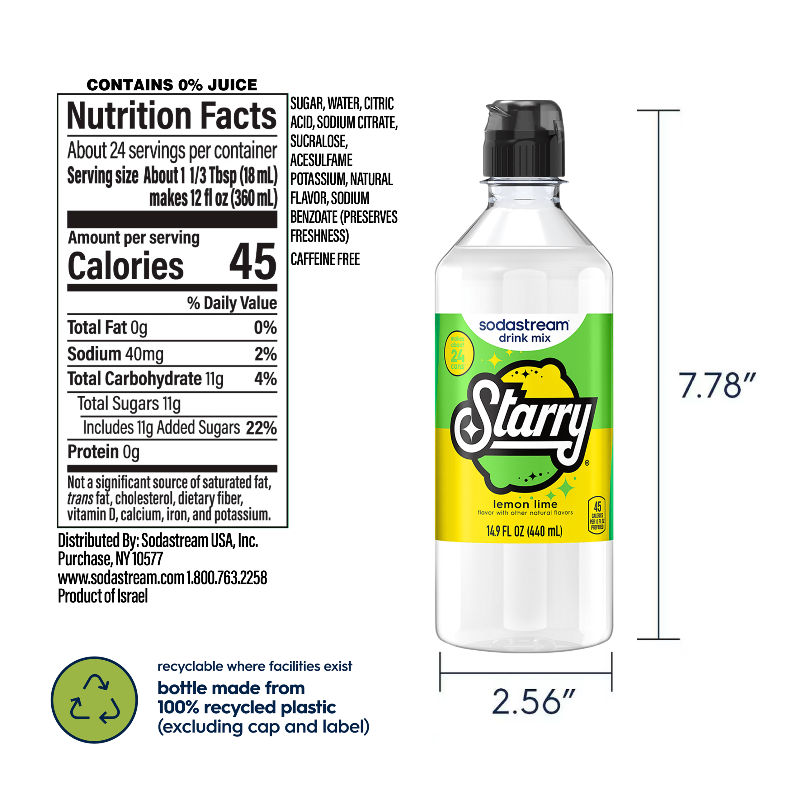 Sodastream STARRY? Lemon Lime Drink Mix 440ml - Image 6